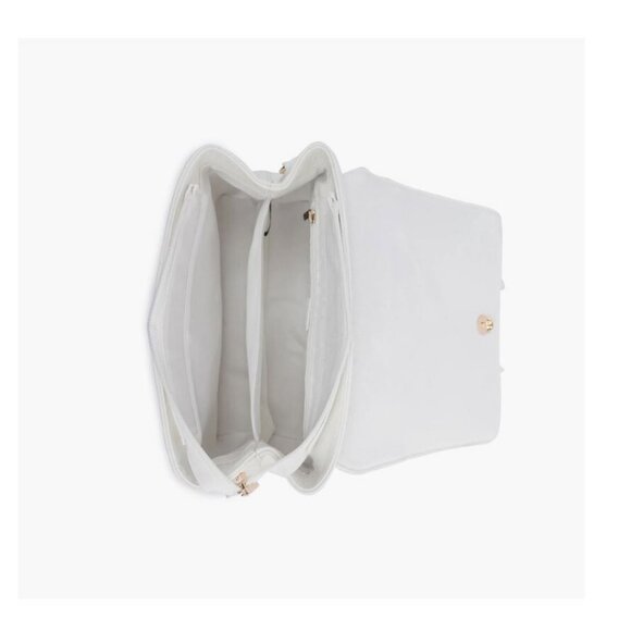 LIKE DREAMS/GROSSI Eva double bowtie leather top handle crossbody WHITE (New) - Picture 6 of 13